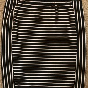 Striped pencil skirt